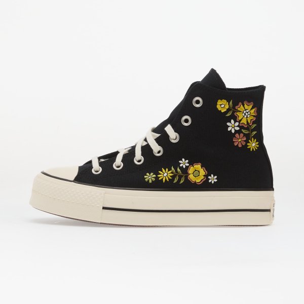 Tenisky Chuck Taylor All Star Lift Embroidered Flowers - Converse Black/ Egret/ Bright Outlook EUR 41