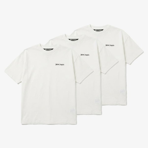 Tričko Palm Angels Classic Logo 3-pack Tee Off White/ Black XS