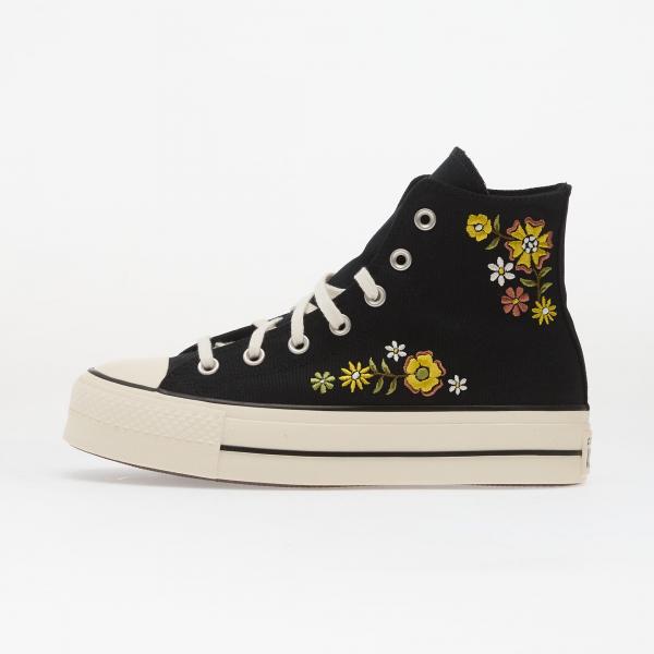 Tenisky Chuck Taylor All Star Lift Embroidered Flowers - Converse Black/ Egret/ Bright Outlook EUR 36