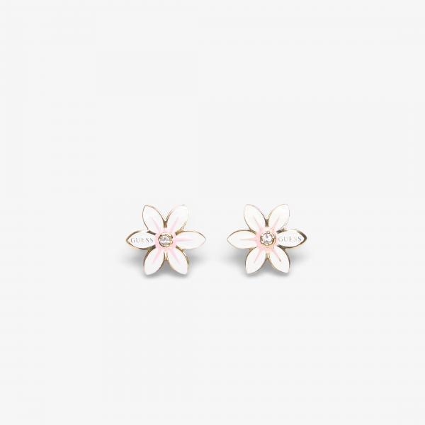 Náušnice GUESS White Lotus Earrings Gold Universal