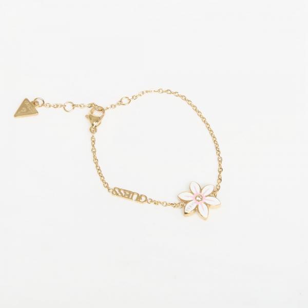 Náramek GUESS White Lotus Bracelet Gold S