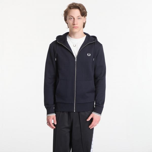 Mikina Fred Perry Hooded Zip Through Sweatshirt Black XL