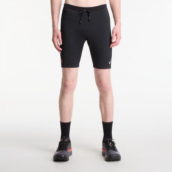 Legíny Nike AeroSwift Men's Dri-FIT ADV Brief-Lined 1/2-Length Running Tights Black/ Dk Smoke Grey/ Bright Crimson M