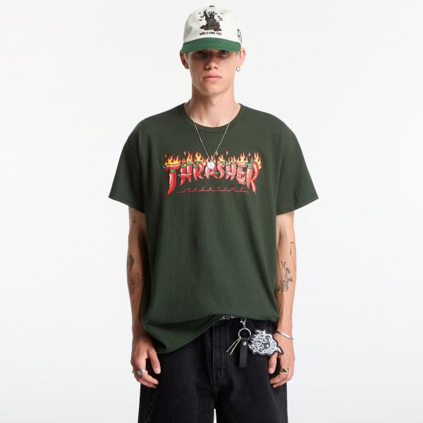Tričko Thrasher Fuego T-Shirt Green M