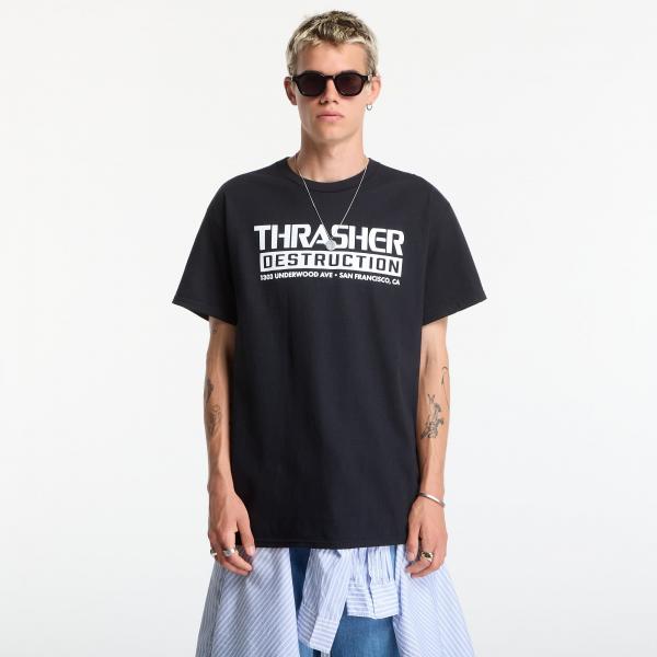 Tričko Thrasher Destruction T-Shirt Black XXL