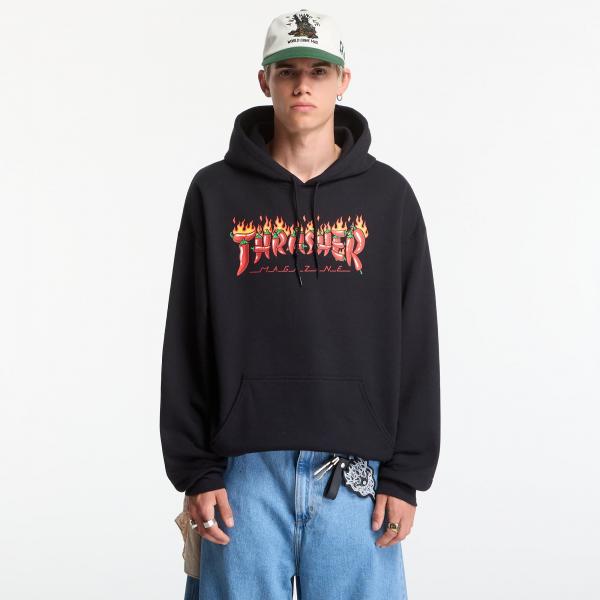 Mikina Thrasher Fuego Hoodie Black M