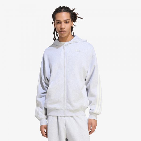 Mikina adidas Ak 3S Fz Lgreyh/ Owhite L