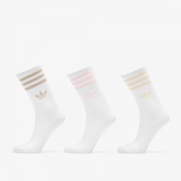 Ponožky adidas 3-Stripes Crew Socks 3-Pack Wonder White/ Clear Pink/ Wonder Beige L