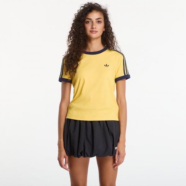 Tričko adidas Heather 3-Stripes Cali T-Shirt Warm Vanilla/ Bold Gold/ Night Indigo S