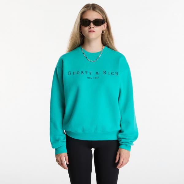 Mikina Sporty & Rich Title Embroidered Crewneck UNISEX Amalfi Green M