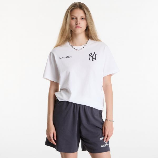 Tričko Sporty & Rich Yankees Arch Tshirt UNISEX White/ Dark Navy XL