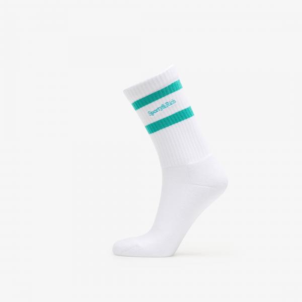 Ponožky Sporty & Rich Serif Logo Socks White/ Amalfi Green Universal