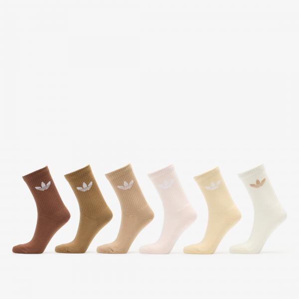 Ponožky adidas Trefoil Cushion Crew Socks 6-Pack Cream White/ Wonder Quartz L