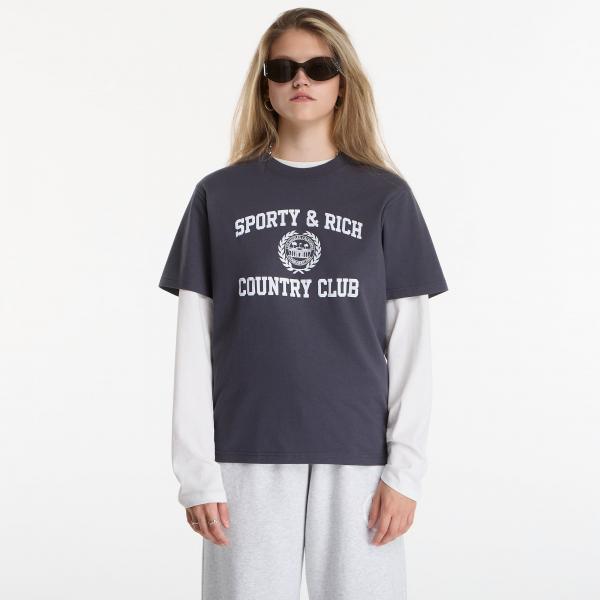 Tričko Sporty & Rich Varsity Crest Tshirt UNISEX Carbon XS