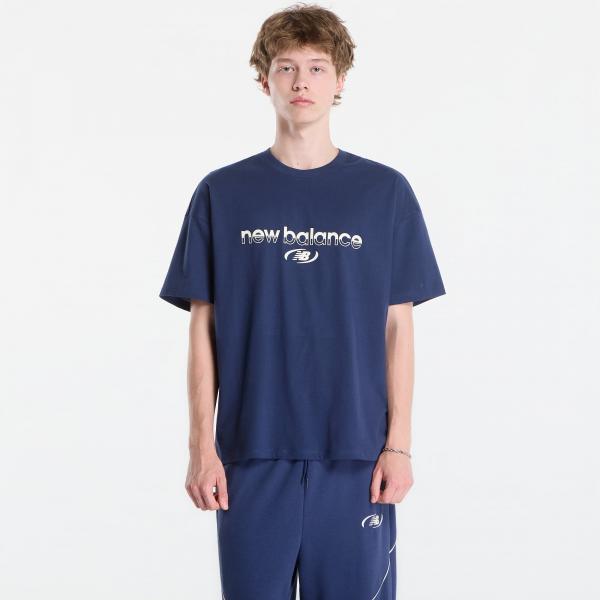 Tričko New Balance Trackside T-Shirt Nb Navy XXL