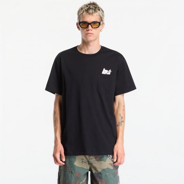 Tričko RIPNDIP Lord Nermal Collage Pocket Tee Black M