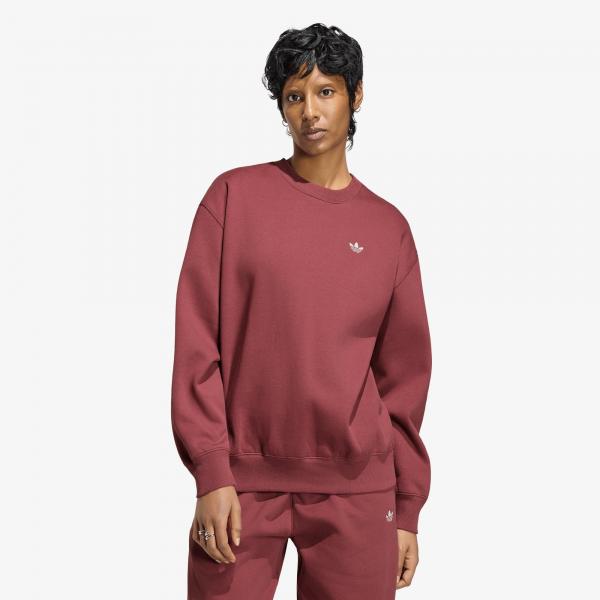Mikina adidas Essentials Crew Long Fleece Sweatshirt Quiet Crimson S