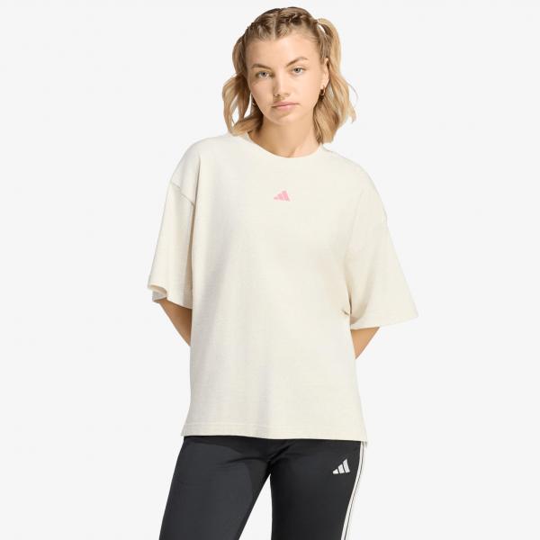 Tričko adidas 3-Stripes Studio T-Shirt Chalk White Mel. XS