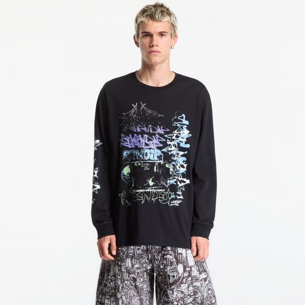 Tričko RIPNDIP World Wide Madness LS Charcoal L