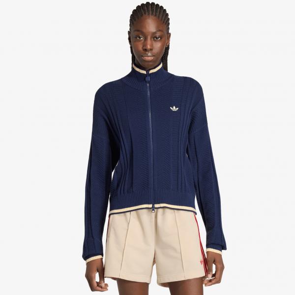 Svetr adidas Cable Knit Firebird Track Top Night Indigo S