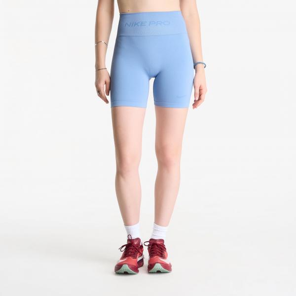Šortky Nike Pro Seamless Women's Dri-FIT High-Waisted 5" Biker Shorts Work Blue XS