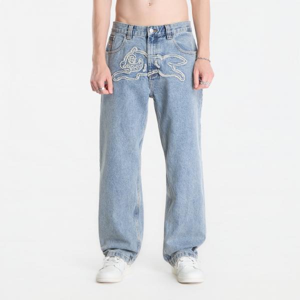 Džíny Billionaire Boys Club Icecream Applique Running Dog Double Scoop Denim Pants Light Wash Blue 30