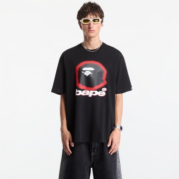 Tričko A Bathing Ape Spray Ape Head Relaxed Fit Tee UNISEX Black XXL