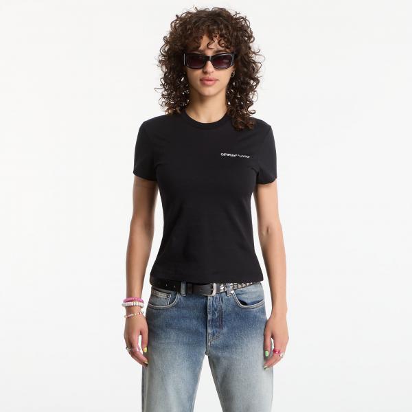 Tričko Off-White Logo Quote Fitted Tee Black L