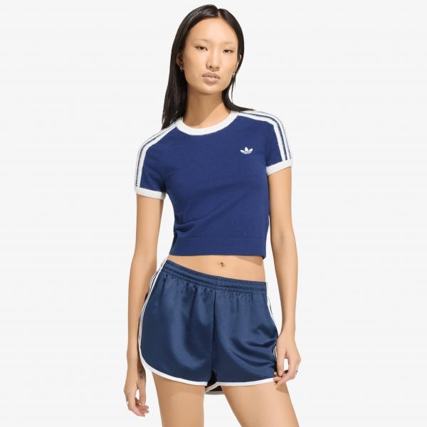 Tričko adidas Knitted T-Shirt Dark Blue/ White M