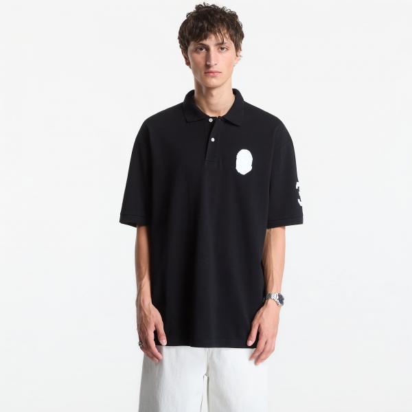 Tričko A Bathing Ape Large Ape Head Relaxed Fit Polo UNISEX Black XXL