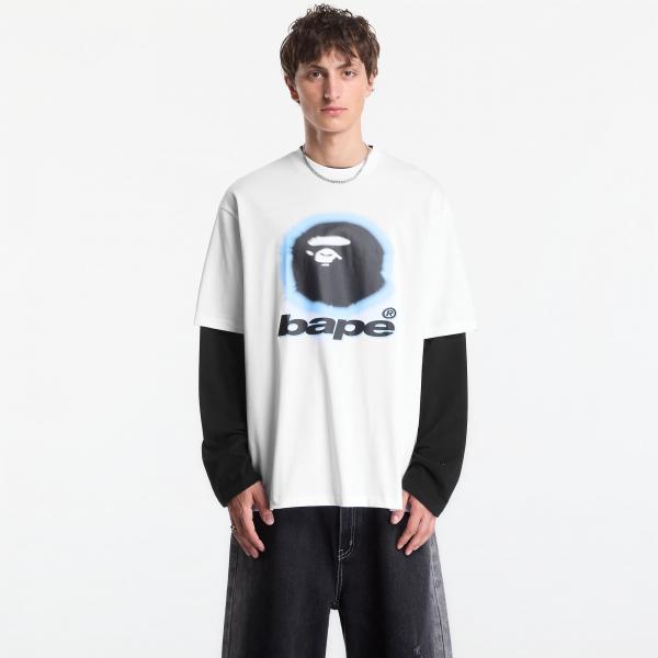 Tričko A Bathing Ape Spray Ape Head Relaxed Fit Tee UNISEX White M