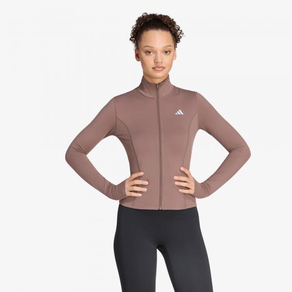Mikina adidas 3-Stripes Studio Zip Through Jacket Earth Strata S