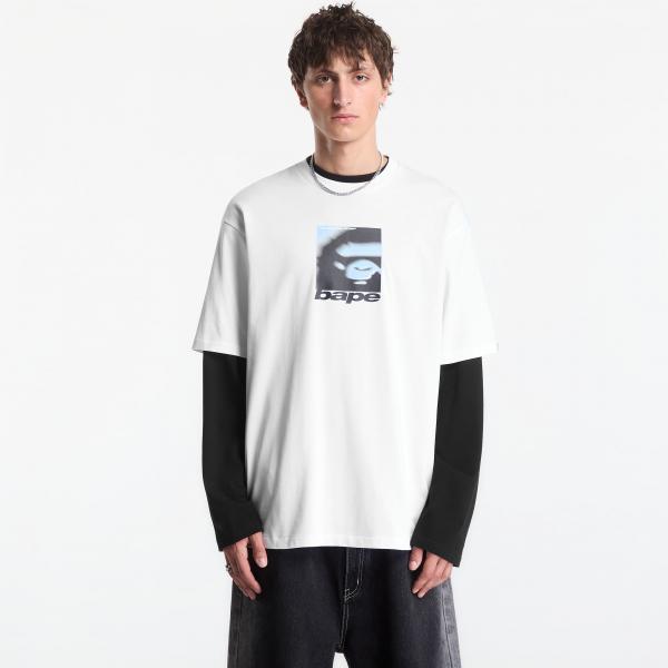 Tričko A Bathing Ape Spray Ape Head Box Relaxed Fit Tee UNISEX White M