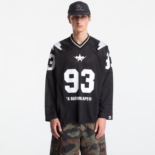 Dres A Bathing Ape Line Camo Multi Logo Cropped Fit Football Jersey UNISEX Black L