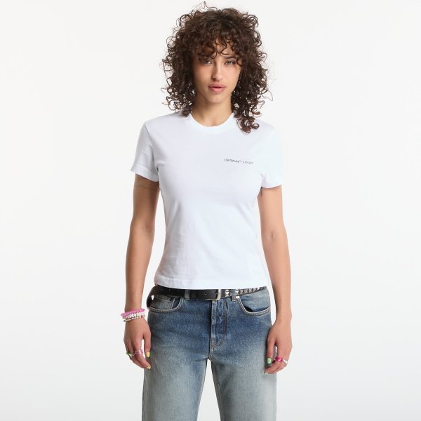 Tričko Off-White Logo Quote Fitted Tee White L