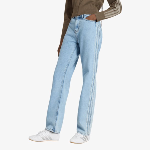 Kalhoty adidas Firebird Mid Rise Straight Denim Pant Light Denim 28/32
