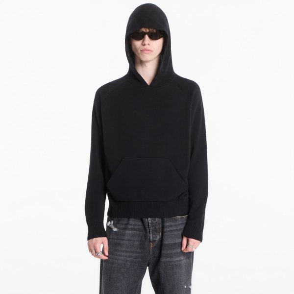 Svetr Palm Angels Curved Logo Regular Knit Hoodie Black/ Off White M