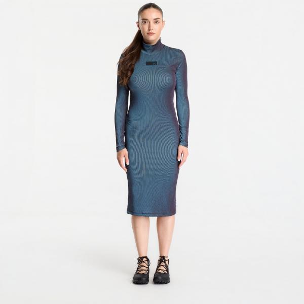 Šaty EA7 Emporio Armani Train 7.0 W Dress Fancy Ribs Black / Mysterioso XS