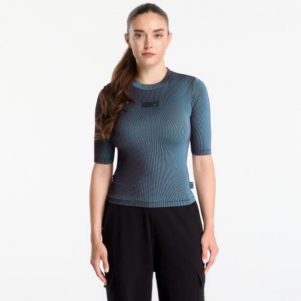 Tričko EA7 Emporio Armani T-Shirt Fancy Ribs Black / Mysterioso S