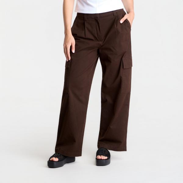 Kalhoty Calvin Klein Jeans Cotton Ewaist Cargo Pant Dark Coffee L