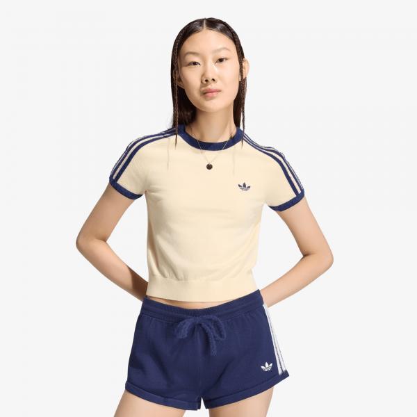 Tričko adidas Knitted T-shirt Warm Vanilla/ Night Indigo XL