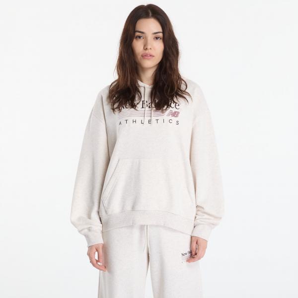 Mikina New Balance Trackside French Terry Hoodie Linen Heather S