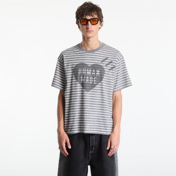 Tričko HUMAN MADE Heart Striped T-Shirt UNISEX Gray L