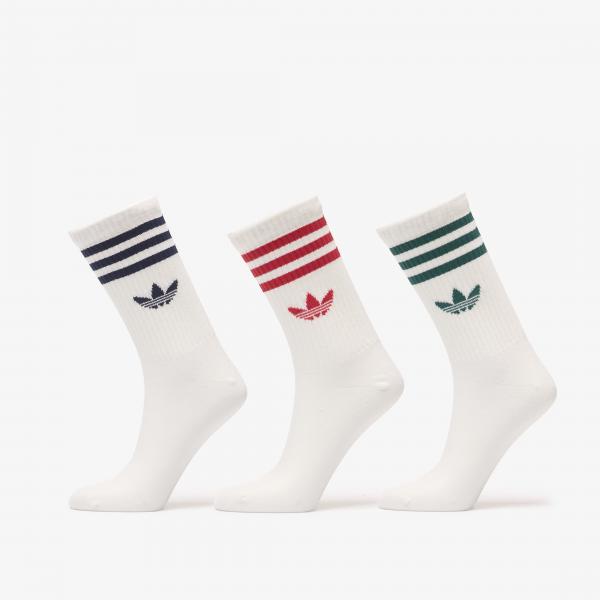 Ponožky adidas 3 Stripes Crew Socks 3 Pairs Night Indigo/ Team Victory Red/ Collegiate Green L