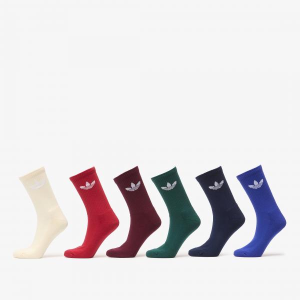 Ponožky adidas Trefoil Crew Sock Cushion 6-Pack Night Indigo/ Collegiate Green/ Maroon L