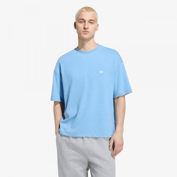 Tričko adidas Trefoil Essentials Melange Loose Cropped TEE Light Blue Mel XL