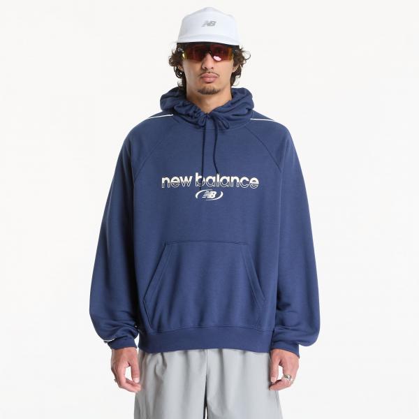 Mikina New Balance Trackside French Terry Hoodie Nb Navy M