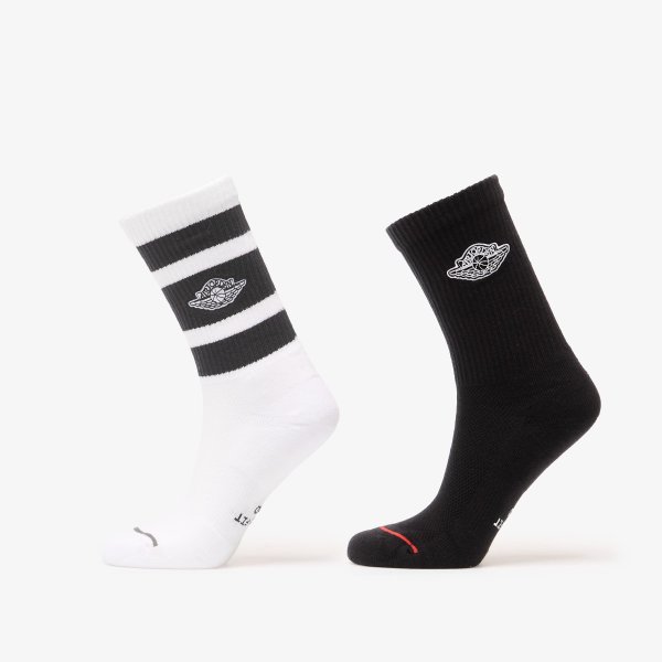 Ponožky Jordan Everyday Elevated Crew Socks 2-Pack White/ Black/ White M