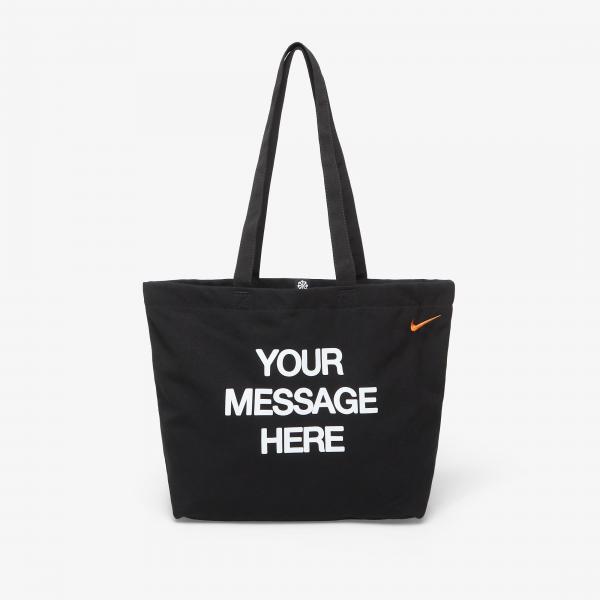 Taška Nike Heritage "Your Message Here" Tote Bag 22L Black/ White/ Safety Orange Universal