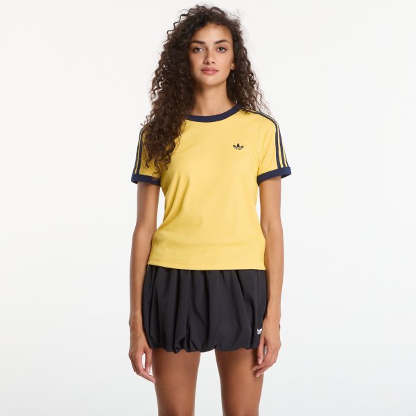 Tričko adidas Heather 3-Stripes Cali T-Shirt Warm Vanilla/ Bold Gold/ Night Indigo S
